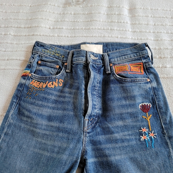 MOTHER Jean's Emboidered Patches Size 27 - Picture 4 of 12